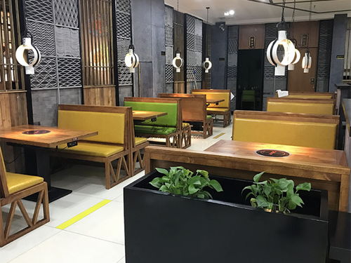 【黄平县火锅店家具定做北欧风餐桌椅子组合】-